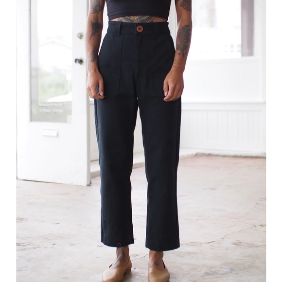 Beaton utility pants, black denim, size 6 - Picture 1 of 9